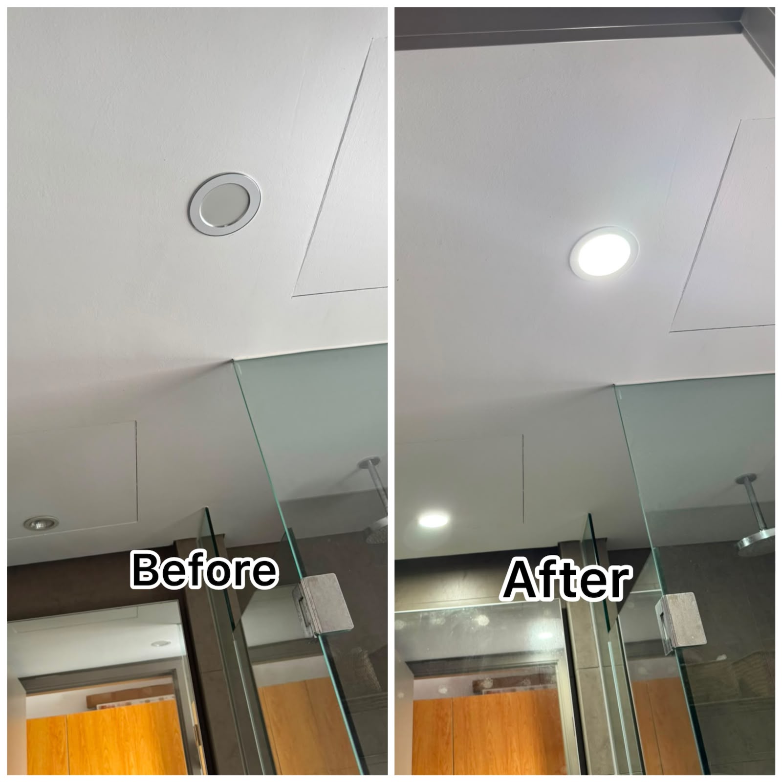 Bathroom Ceiling Recessed LED Downlight Replacement Service in Singapore